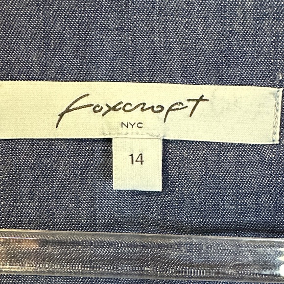 Foxcroft Nikki Chambray Above-the-Knee Dress | Easy Care | Size 14 - Picture 2 of 8